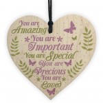 Inspirational Sign Best Friend Gift Wood Heart Mum Baby Daughter