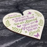 Inspirational Sign Best Friend Gift Wood Heart Mum Baby Daughter