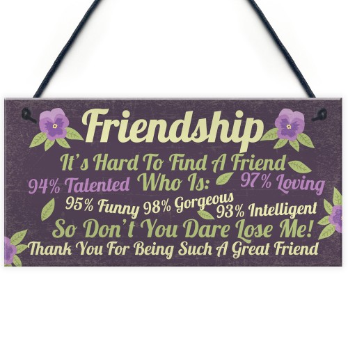 Funny Best Friend Sign Friendship Gift Plaque Thank You Birthday