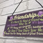 Funny Best Friend Sign Friendship Gift Plaque Thank You Birthday