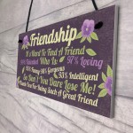 Funny Best Friend Sign Friendship Gift Plaque Thank You Birthday