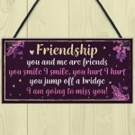 Funny Friendship Sign Hanging FRIEND Plaque Birthday Christmas