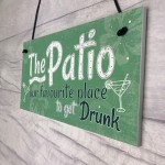 Funny Garden Patio Sign Alcohol Hanging Plaque Door Shed Gift