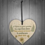 Robin Garden Memorial Grave Wood Heart Sign Rememberance