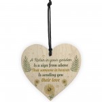 Robin Garden Memorial Grave Wood Heart Sign Rememberance