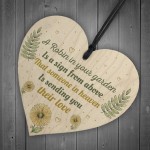 Robin Garden Memorial Grave Wood Heart Sign Rememberance