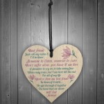 Inspirational Friendship Gift Wooden Heart Plaque Thank You Gift