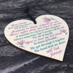 Inspirational Friendship Gift Wooden Heart Plaque Thank You Gift