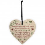 I Love You Mum Wooden Heart Cute Mum Mummy Thank You GIFT