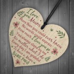 I Love You Mum Wooden Heart Cute Mum Mummy Thank You GIFT