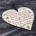 I Love You Mum Wooden Heart Cute Mum Mummy Thank You GIFT