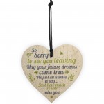 Colleague Leaving Gift Wood Heart Plaque Goodbye Gift Thank You