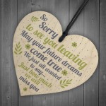 Colleague Leaving Gift Wood Heart Plaque Goodbye Gift Thank You