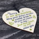 Colleague Leaving Gift Wood Heart Plaque Goodbye Gift Thank You