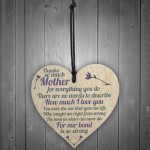 Thank You Mum Gifts Wooden Heart Cute Mums Sign Daughter Gift