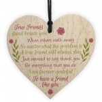 True Friends Friendship Gift Handmade Wood Heart Sign Birthday