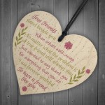 True Friends Friendship Gift Handmade Wood Heart Sign Birthday