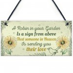 Robin Memorial Garden Bereavement Sign Family Grave Plaque