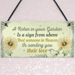 Robin Memorial Garden Bereavement Sign Family Grave Plaque