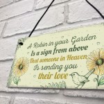 Robin Memorial Garden Bereavement Sign Family Grave Plaque