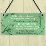 Robin Redbreast Memorial Bereavement Plaque Garden Grave Sign 