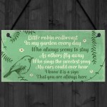 Robin Redbreast Memorial Bereavement Plaque Garden Grave Sign 