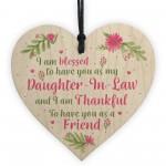 Daughter In Law Plaques Wooden Heart Birthday Card Wedding GIFT