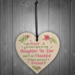 Daughter In Law Plaques Wooden Heart Birthday Card Wedding GIFT