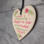 Daughter In Law Plaques Wooden Heart Birthday Card Wedding GIFT