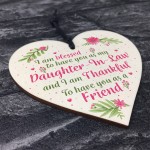 Daughter In Law Plaques Wooden Heart Birthday Card Wedding GIFT