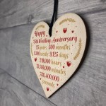 Happy 25th Wedding Anniversary Card Gift Heart Twenty Five Years