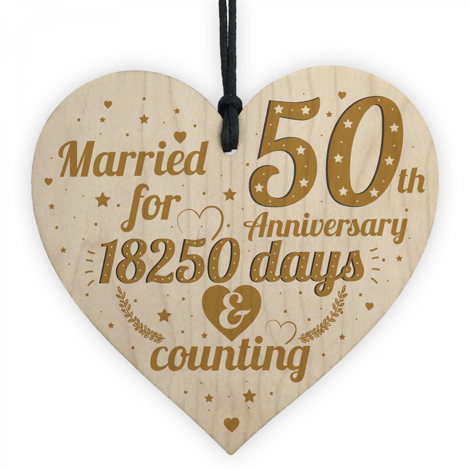  50th  Wedding  Anniversary  Gift  Gold  Fifty Years Gift  For 