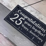 Congratulations 25th Wedding Anniversary Gift Plaque Silver 