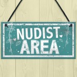 Nudist Area Hot Tub Sign Chic Novelty Garden Swimming Pool Gift