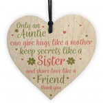 Special Auntie Sister Gift Handmade Wood Heart Birthday Plaque