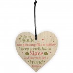 Special Auntie Sister Gift Handmade Wood Heart Birthday Plaque