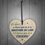 Brother In Law Birthday Gift Card Heart Plaque Friendship Gift