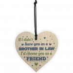 Brother In Law Birthday Gift Card Heart Plaque Friendship Gift