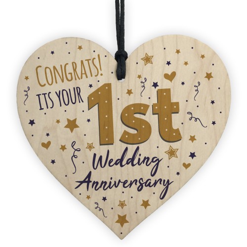 Congratulations First Wedding Anniversary Gift Heart