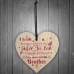 Funny Sister In Law Birthday Card Heart Plaque Keepsake Gifts