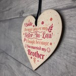 Funny Sister In Law Birthday Card Heart Plaque Keepsake Gifts