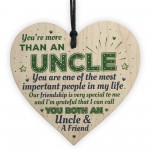 Uncle Friendship Gift Handmade Wood Heart Birthday Gift Plaque