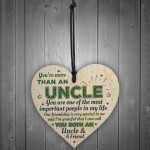 Uncle Friendship Gift Handmade Wood Heart Birthday Gift Plaque