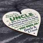 Uncle Friendship Gift Handmade Wood Heart Birthday Gift Plaque