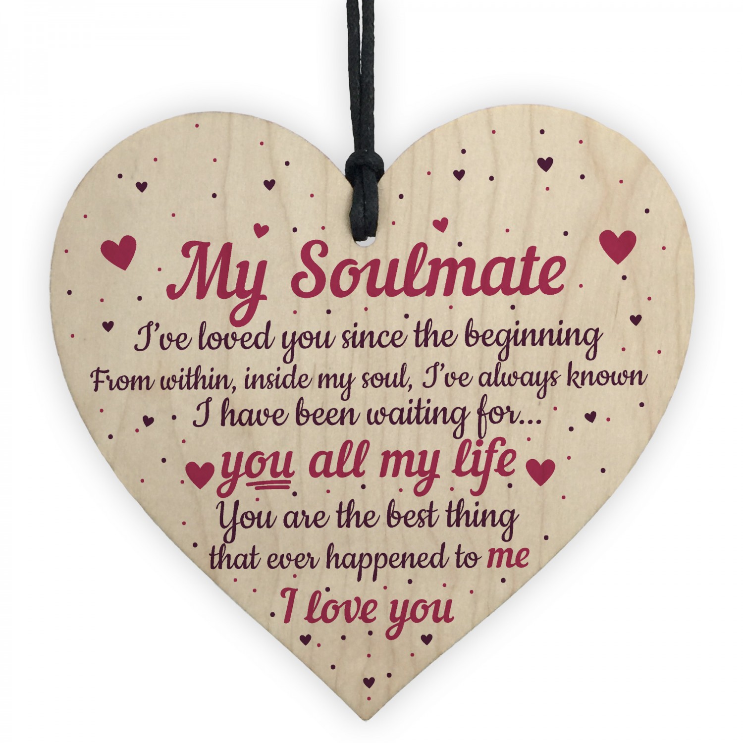 Soulmate Gifts Heart Plaque Anniversary Birthday I Love You Gift