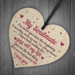 Soulmate Gifts Heart Plaque Anniversary Birthday I Love You Gift