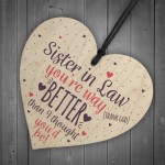 Special Sister In Law Gift Wooden Heart Plaque Keepsake Gift