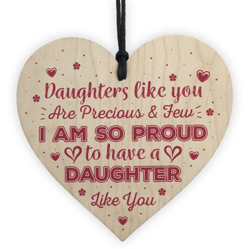 Daughter Thank You Handmade Wood Heart Chic Plaque Birthday Gift