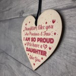 Daughter Thank You Handmade Wood Heart Chic Plaque Birthday Gift