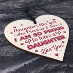 Daughter Thank You Handmade Wood Heart Chic Plaque Birthday Gift